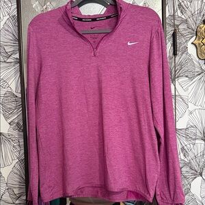 Nike Pink Heather Quarter-Zip Performance Pullover